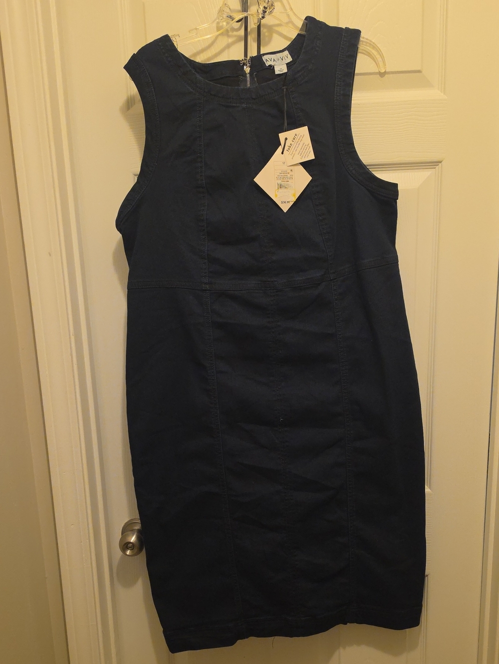 Ava & Viv Dark Navy Denim Sleeveless Dress